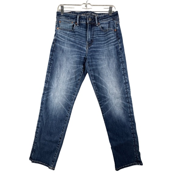 American Eagle Jeans Mens Athletic Straight Airflex‎ Temp Tech Blue Size 28x27 - Picture 1 of 12